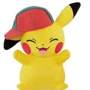 Pokemon-Pikachu-Plüsch-Pokemon-25cm-Cap-Ash-Stehend