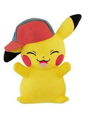 Pokemon-Pikachu-Plüsch-Pokemon-25cm-Cap-Ash-Stehend